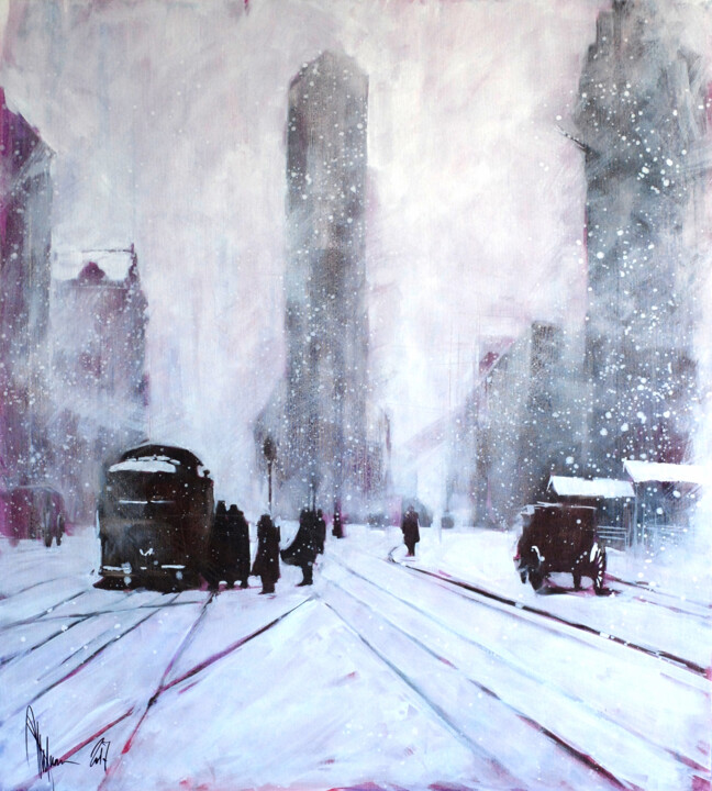 Pittura intitolato "Winter. Retro." da Igor Shulman, Opera d'arte originale, Olio
