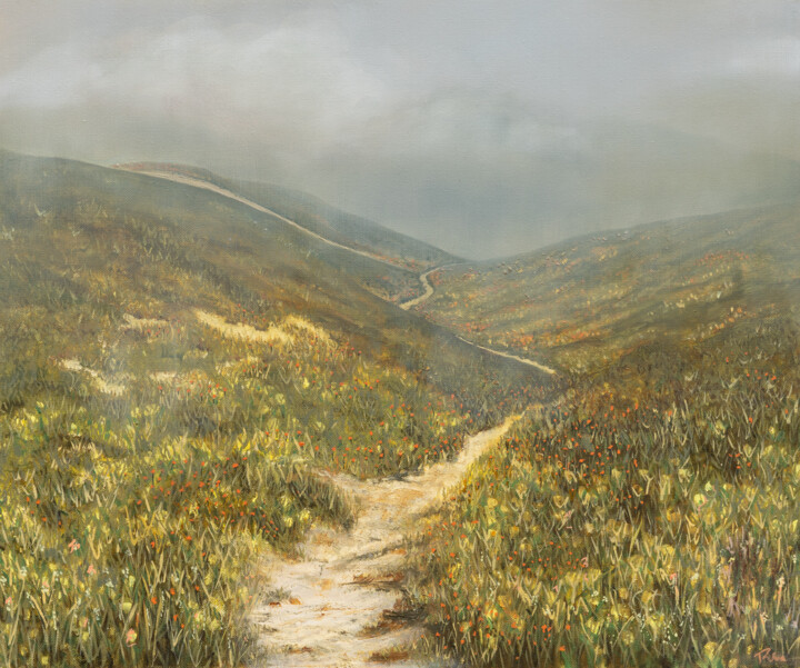 Malerei mit dem Titel "Passage V / Desert…" von Rhea Cutillo, Original-Kunstwerk, Öl